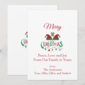 オリジナルクリスマスカード サンタ帽のオーナメント シーズンカード (正面/裏面)