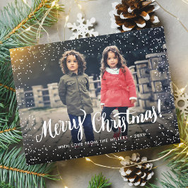 オリジナルクリスマスカード スノーフレーク フォト シーズンポストカード