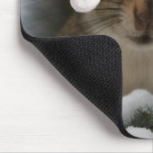 オリジナルクリスマスサンタリス帽子をかぶった マウスパッド (コーナー)