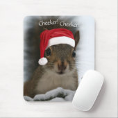 オリジナルクリスマスサンタリス帽子をかぶった マウスパッド (マウス)