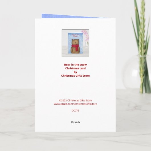 オリジナルクリスマスベアの子供用クリスマスカード カード (裏面)