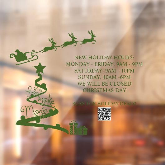 オリジナルクリスマスホリデーストア営業時間ウィンドウクリング ウィンドウサイン (シート2)