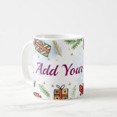 オリジナルクリスマスマグ - お名前を入れて コーヒーマグカップ (正面左)