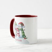 オリジナルクリスマス雪だるまコーヒーマグ マグカップ (正面左)