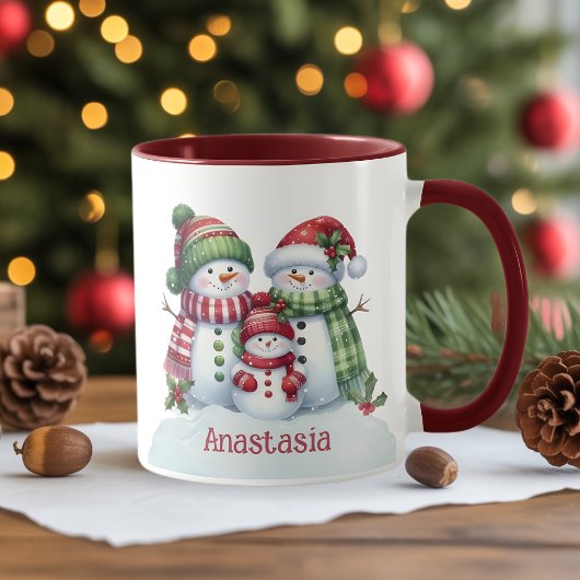 オリジナルクリスマス雪だるまコーヒーマグ マグカップ