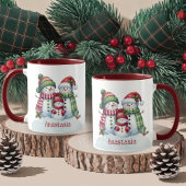 オリジナルクリスマス雪だるまコーヒーマグ マグカップ