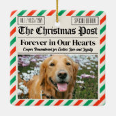 オリジナルクリスマス ペットロス新聞、犬の追悼記念  セラミックオーナメント (裏面)