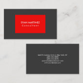 オリジナルクリーンな灰色の赤（水平） 名刺 (正面/裏面)