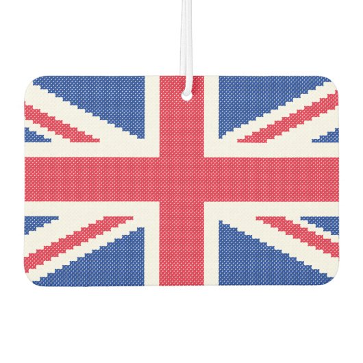 オリジナルクロスステッチデザインユニオンジャック カーエアーフレッシュナー (正面)