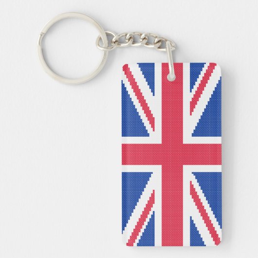 オリジナルクロスステッチデザインユニオンジャック キーホルダー (正面)