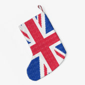 オリジナルクロスステッチデザインユニオンジャック スモールクリスマスストッキング (裏面 (吊り時))