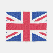 オリジナルクロスステッチデザインユニオンジャック フリースブランケット (正面(横))