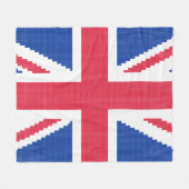 オリジナルクロスステッチデザインユニオンジャック フリースブランケット (正面(横))