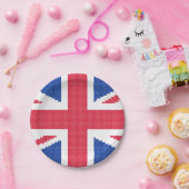 オリジナルクロスステッチデザインユニオンジャック ペーパープレート (パーティー)