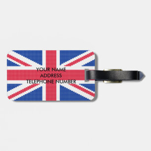 オリジナルクロスステッチデザインユニオンジャック ラゲッジタグ