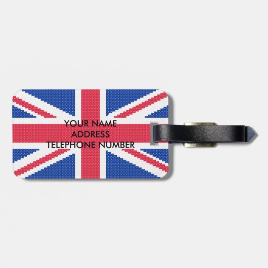 オリジナルクロスステッチデザインユニオンジャック ラゲッジタグ (裏面横)