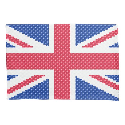 オリジナルクロスステッチデザインユニオンジャック 枕カバー (正面)