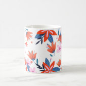 オリジナルグラフィックデザインはっきりした花模様 コーヒーマグカップ (中央)