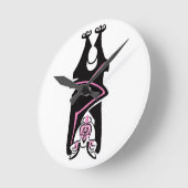 オリジナルグラフィック – こうもり熱狂する – ラウンドクロック ラウンド壁時計 (傾斜)