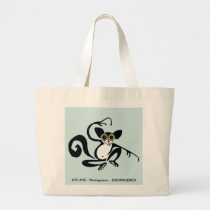 オリジナルグラフィック – AYE-AYE – 絶滅危惧動物 – ラージトートバッグ