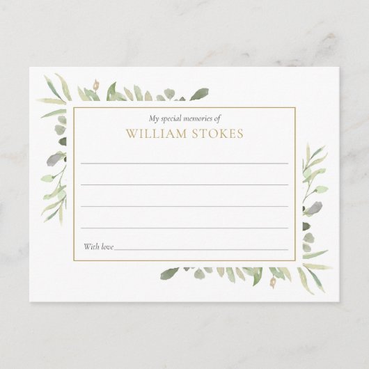 オリジナルグリーンのお別れ会 思い出のカード ポストカード (正面)