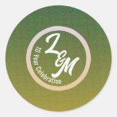 オリジナルグリーンのお祝いステッカーを作成 ラウンドシール (正面)