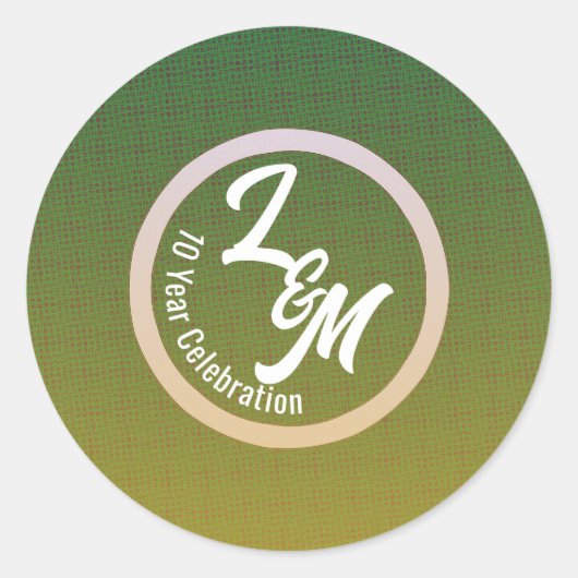オリジナルグリーンのお祝いステッカーを作成 ラウンドシール (正面)