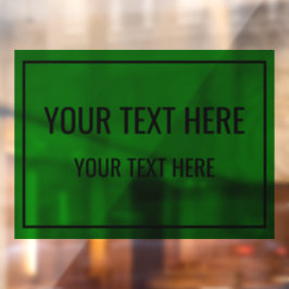 オリジナルグリーンの窓用フィルムにお好きなテキストを ウィンドウサイン
