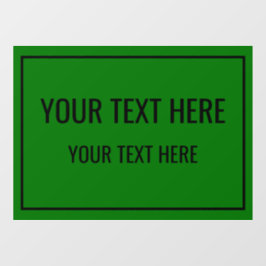 オリジナルグリーンの窓用フィルムにお好きなテキストを ウィンドウサイン