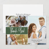 オリジナルグリーンウェディングフォト ありがとう 招待状 (正面/裏面)