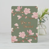 オリジナルグリーンクリスマスリアルゴールドホイル招待状 箔招待状 (立ち正面)