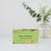 オリジナルグリーン自然デザイン景観設計士 名刺 (スタンド正面)