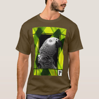 オリジナルグレーパロットポートレート Tシャツ