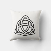 オリジナルケルトのトリケートラノットブラックアイコン クッション (裏面)