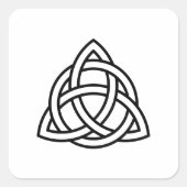 オリジナルケルトのトリケートラノットブラックアイコン スクエアシール (正面)