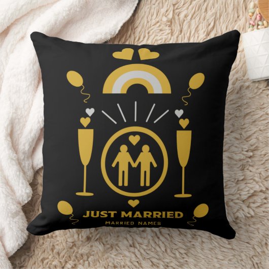 オリジナルゲイ男のウェディングギフト クッション (ブランケット)