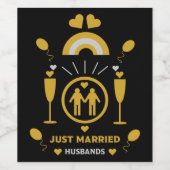 オリジナルゲイ男のウェディングギフト ワインラベル (シングルラベル)