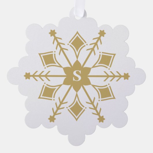 オリジナルコンテンポラリースノーフレークとイニシャル オーナメントカード (正面)