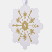 オリジナルコンテンポラリースノーフレークとイニシャル オーナメントカード (左)