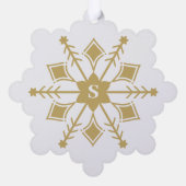 オリジナルコンテンポラリースノーフレークとイニシャル オーナメントカード (裏面)