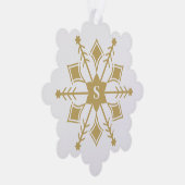 オリジナルコンテンポラリースノーフレークとイニシャル オーナメントカード (右)