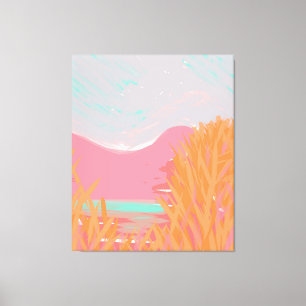 オリジナルコンテンポラリー「ザ・レイク」トリプチチのアートワーク キャンバスプリント