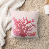 オリジナルコーラルアートピンク装飾用クッション16インチx 16インチ クッション (ブランケット)