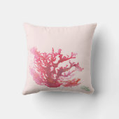 オリジナルコーラルアートピンク装飾用クッション16インチx 16インチ クッション (裏面)