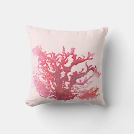 オリジナルコーラルアートピンク装飾用クッション16インチx 16インチ クッション