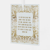 オリジナルゴールデンバイブル聖句ヨハネ3:16クリスマス ガラスオーナメント (正面左)