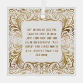 オリジナルゴールデンバイブル聖句ヨハネ3:16クリスマス ガラスオーナメント (裏面)