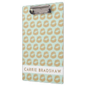 オリジナルゴールドグリッターリップスパターン 名前をカスタマイズ クリップボード (左)