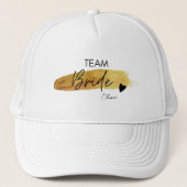 オリジナルゴールド&ブラック モダンチックなチーム ブライド キャップ (正面)