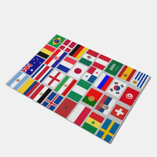 オリジナルサッカーチームのフラグ記号2018 ドアマット (アングル)